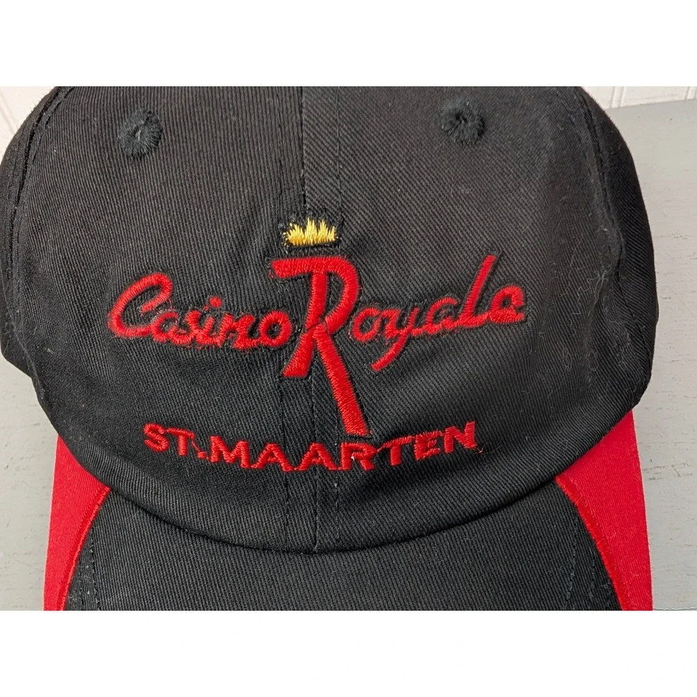Casino‎ Royale St. Maarten Baseball Cap Men's Embroidered Red Black Adjustable